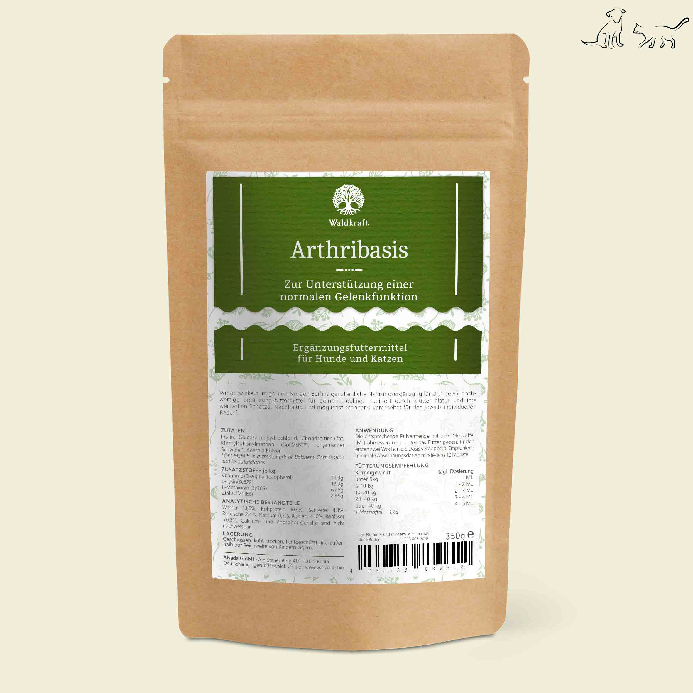 Arthribasis - Natürliche Gelenkunterstützung - Nachfüllpack 350g