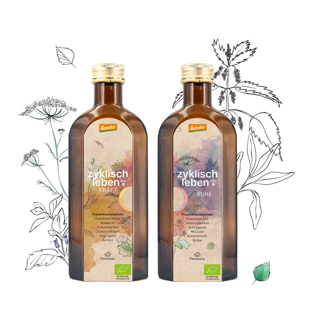 BIO Zyklus-Duo: Oxymel "Kraft + Ruhe", 1. + 2. Zyklushälfte, Demeter, 2 x 250ml