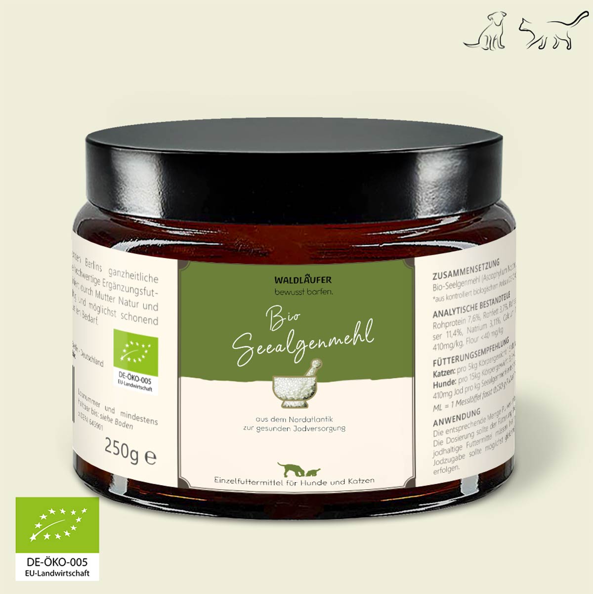 BIO Seealgenmehl - die beste Jodquelle (ascophyllum nodosum) - Tiegel 250g