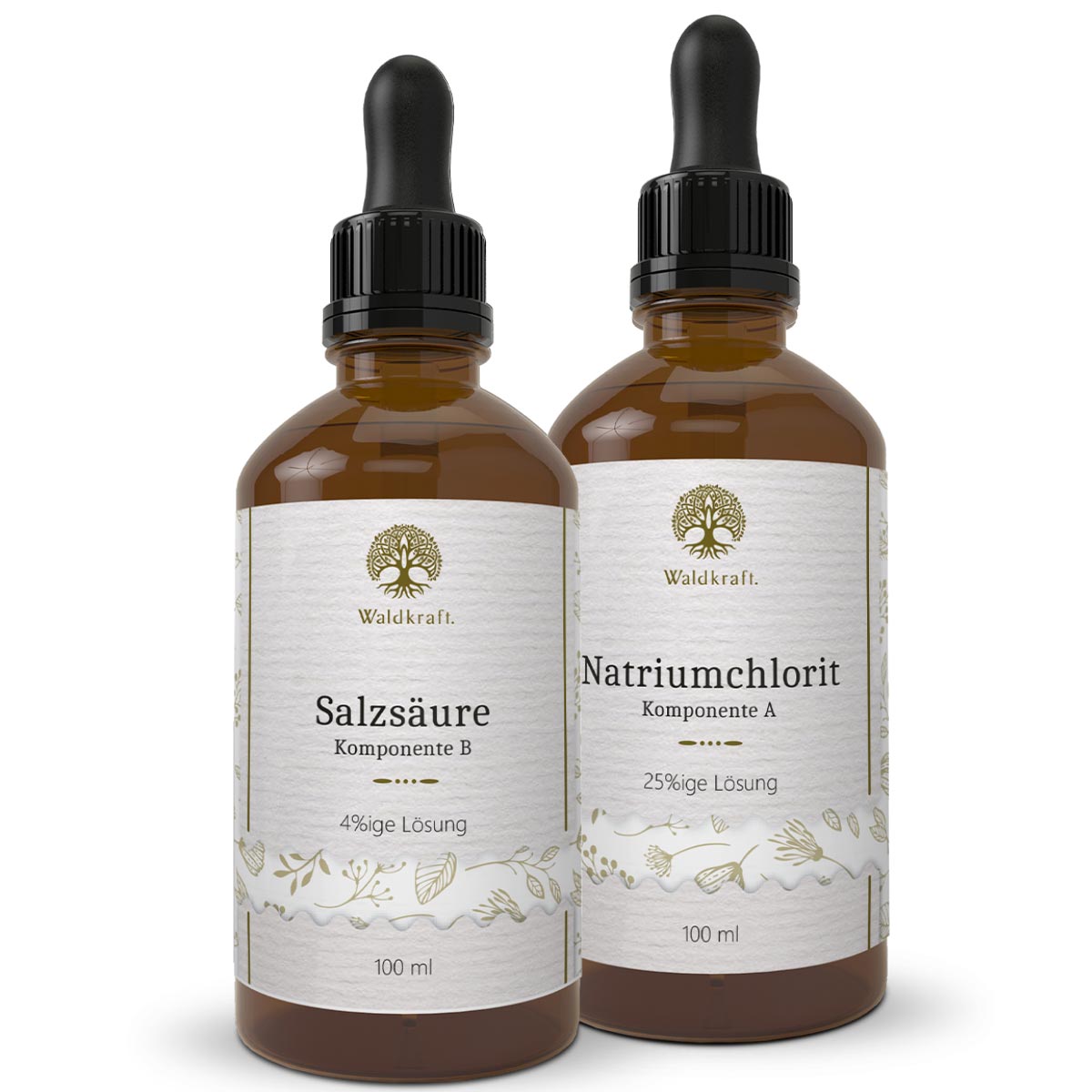 CDL-Set: Chlordioxid zur Selbstherstellung - Natriumchlorit + Salzsäure 2x 100ml — Bild 2