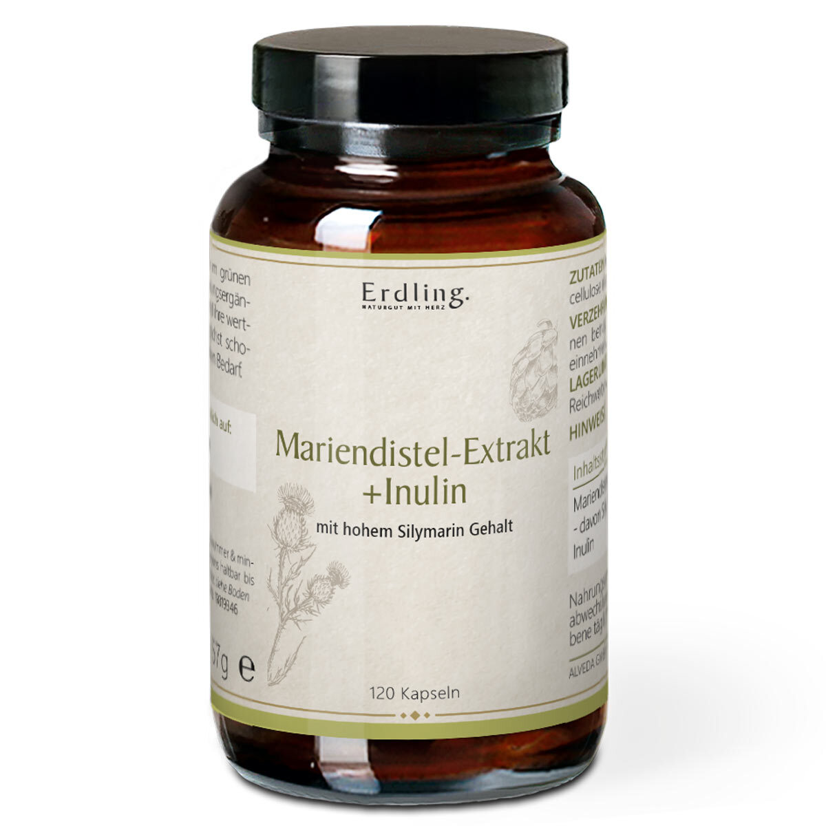 Mariendistel-Extrakt + Inulin - 120 Kapseln — Bild 2