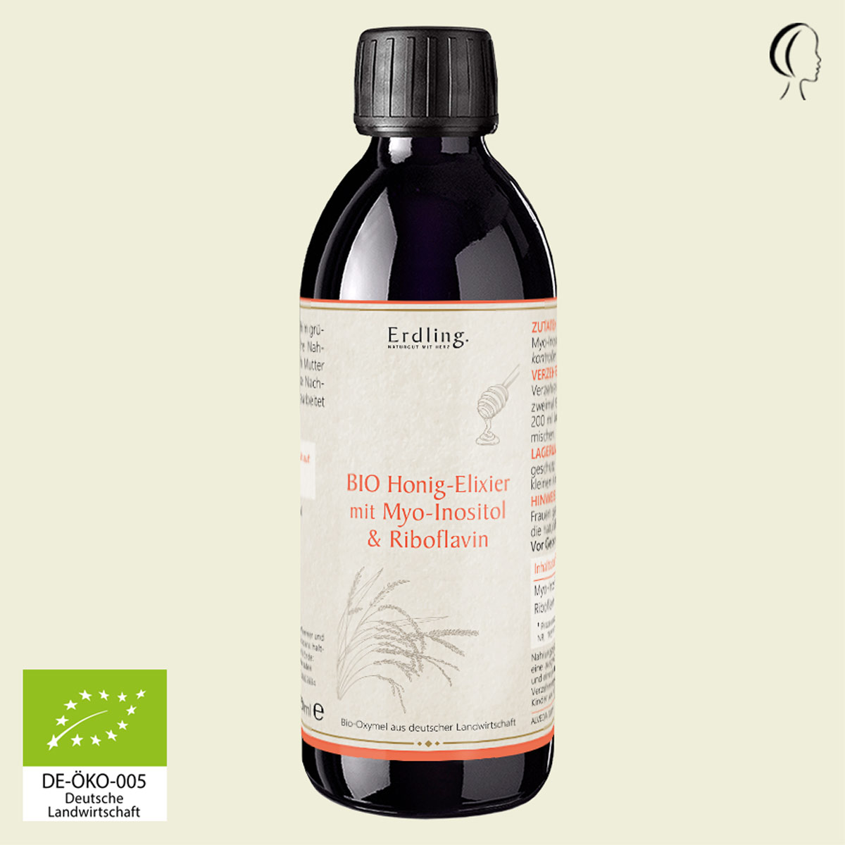 MHD 25.07.2026 BIO Honig-Elixier mit Myo-Inositol + Riboflavin - 250ml