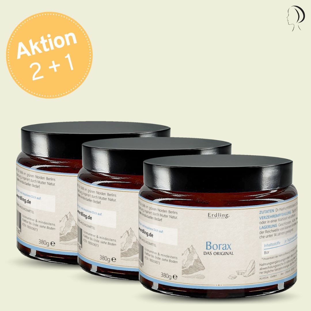 Set: 2+1 Borax - 99,9% Reinheit (Natriumtetraborat) - Tiegel 3x 380g