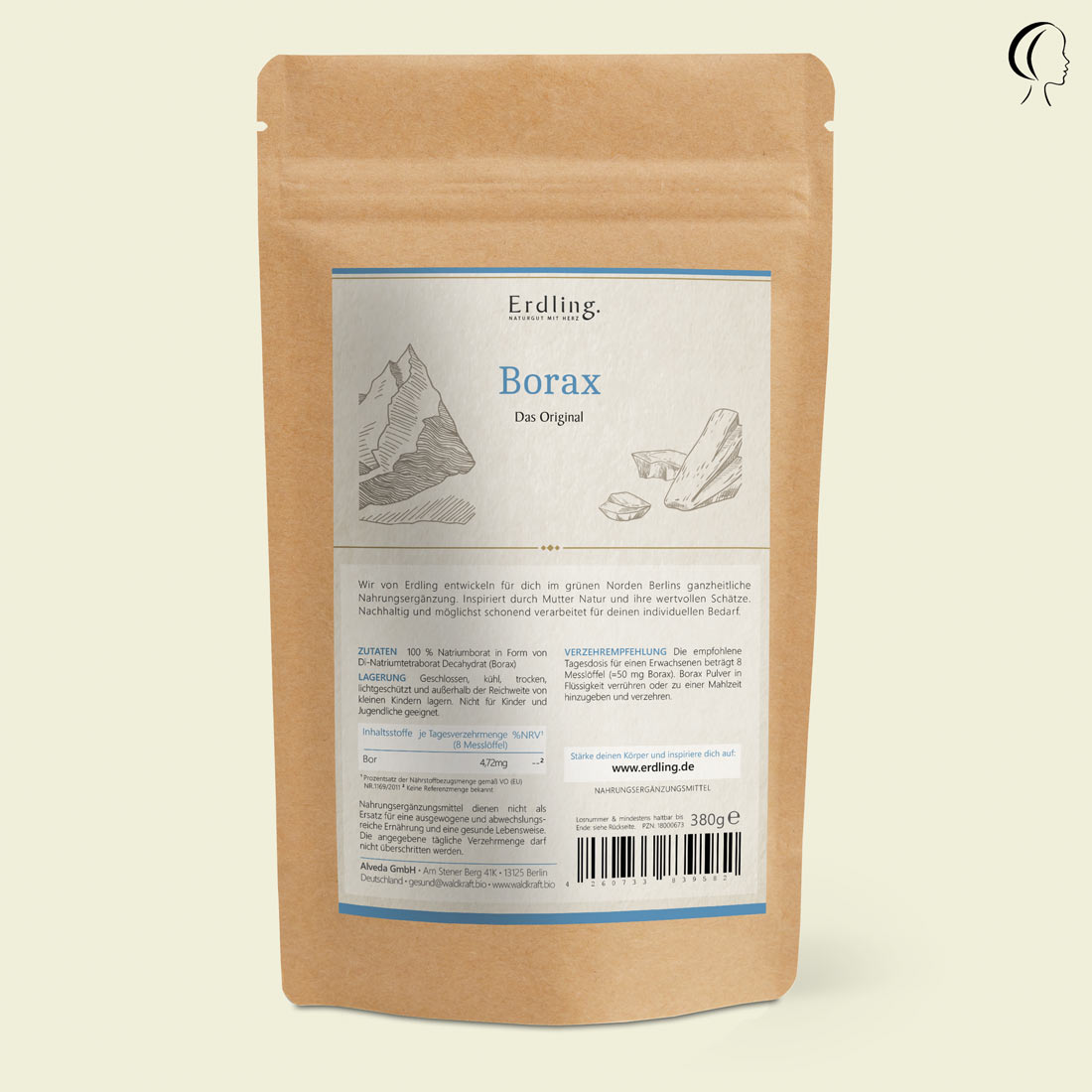 Borax - 99,9% Reinheit (Natriumtetraborat) - Nachfüllpack 380g