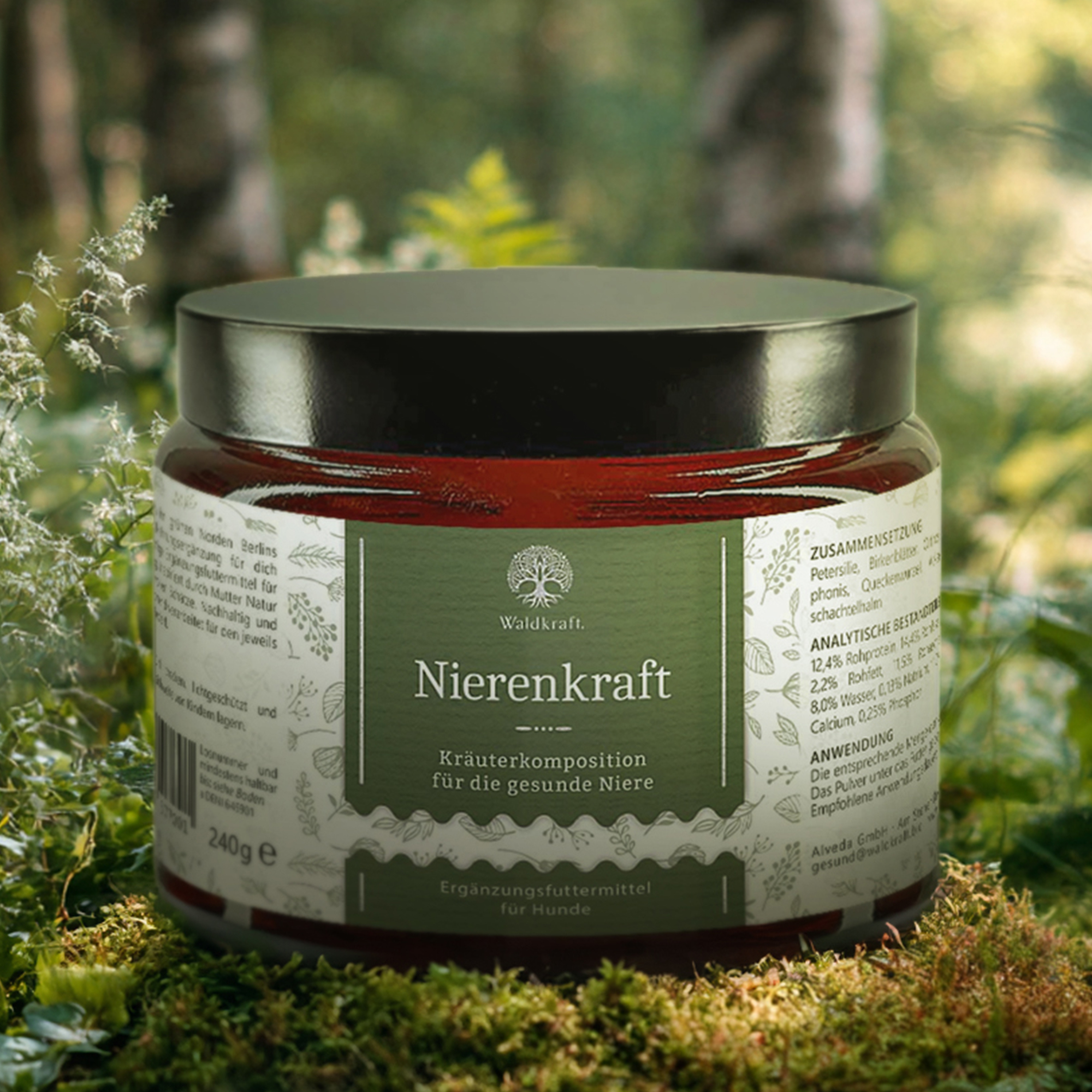 Nierenkraft - Kräutermischung für die Nieren von Hunden - Tiegel 240g