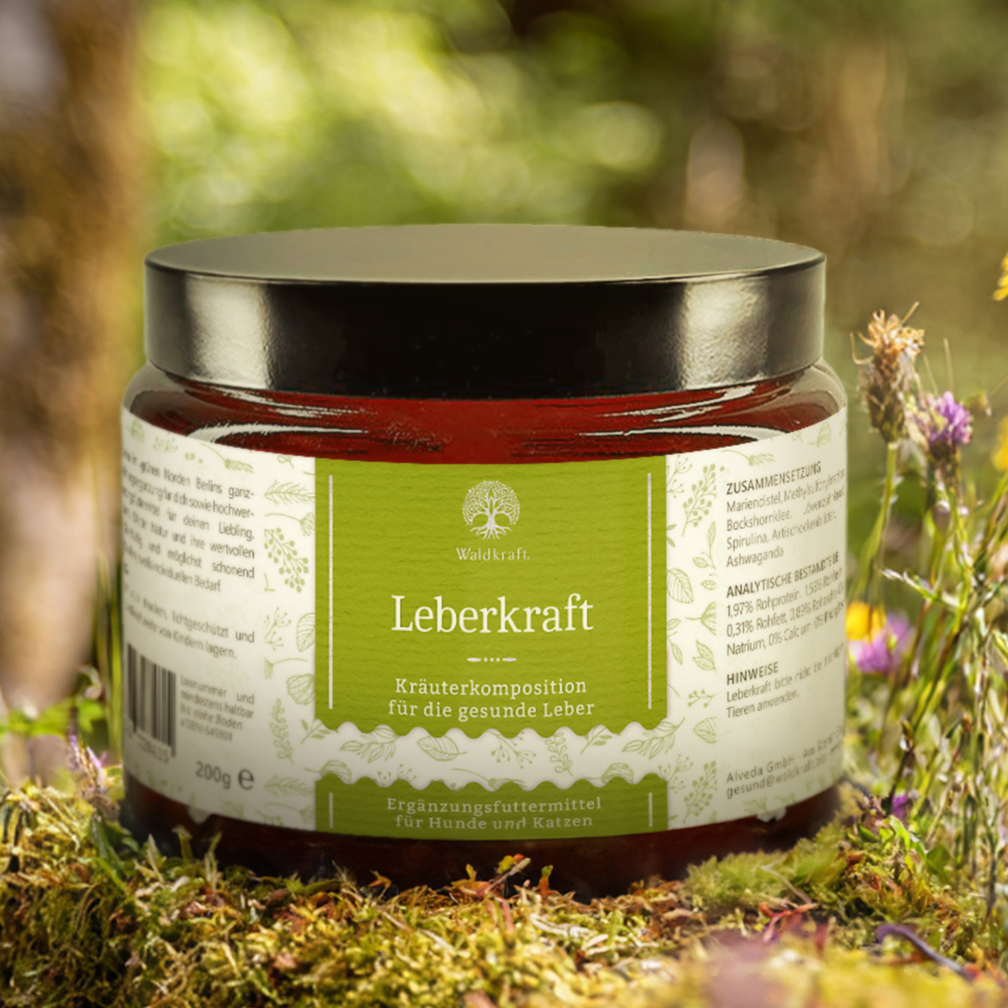 Leberkraft - Kräutermischung für die Leber von Hund und Katze - Tiegel 200g