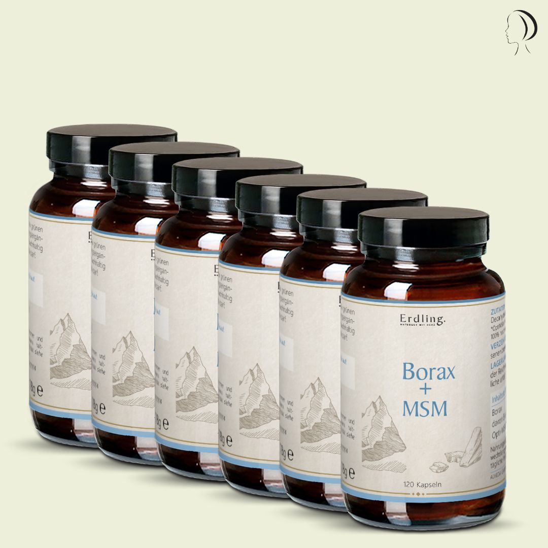 Set: 6er Pack - Borax Original - 99,9% Reinheit - OptiMSM® + Natriumtetraborat - 6x 120 Kapseln — Bild 1