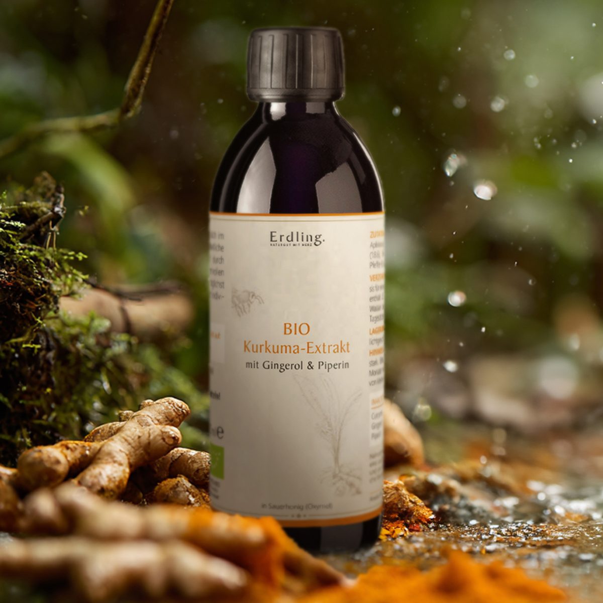 BIO Kurkuma-Extrakt mit Gingerol und Piperin in Oxymel - 250ml — Bild 2
