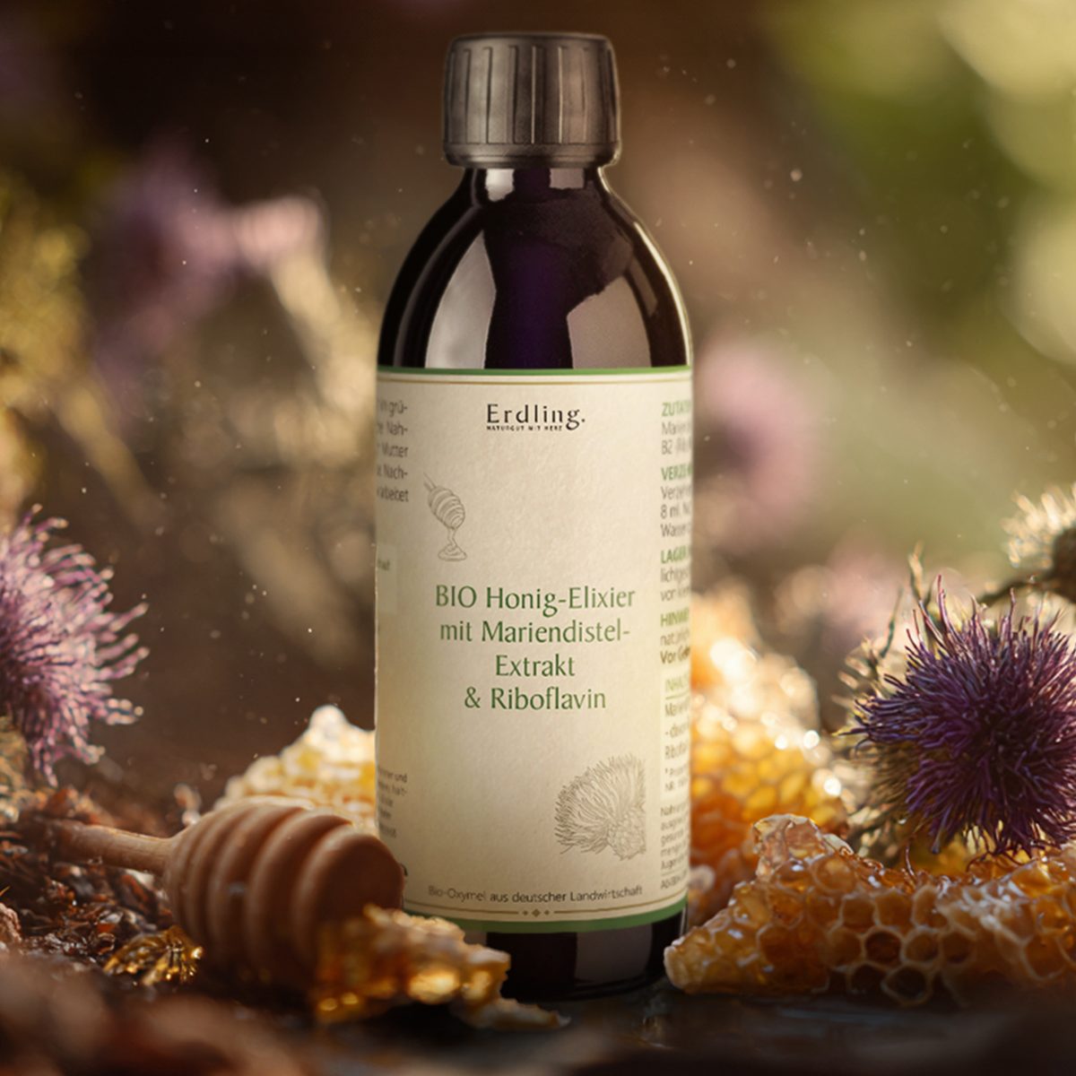 BIO Honig-Elixier mit Mariendistel-Extrakt + Riboflavin - 250ml — Bild 2
