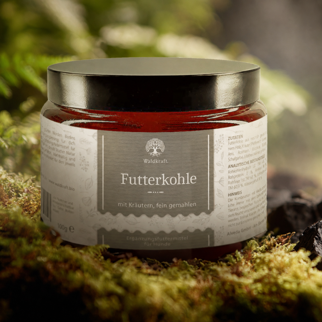 Futterkohle für Hunde - Tiegel 100g
