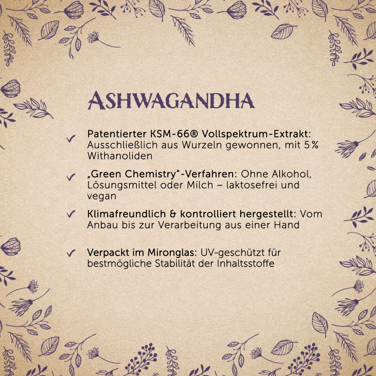 BIO Ashwagandha KSM-66® vegan - 120 Kapseln — Bild 2