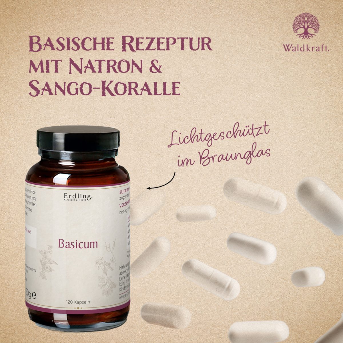 Basicum - Natron Sango-Koralle - 120 DR Kapseln — Bild 3