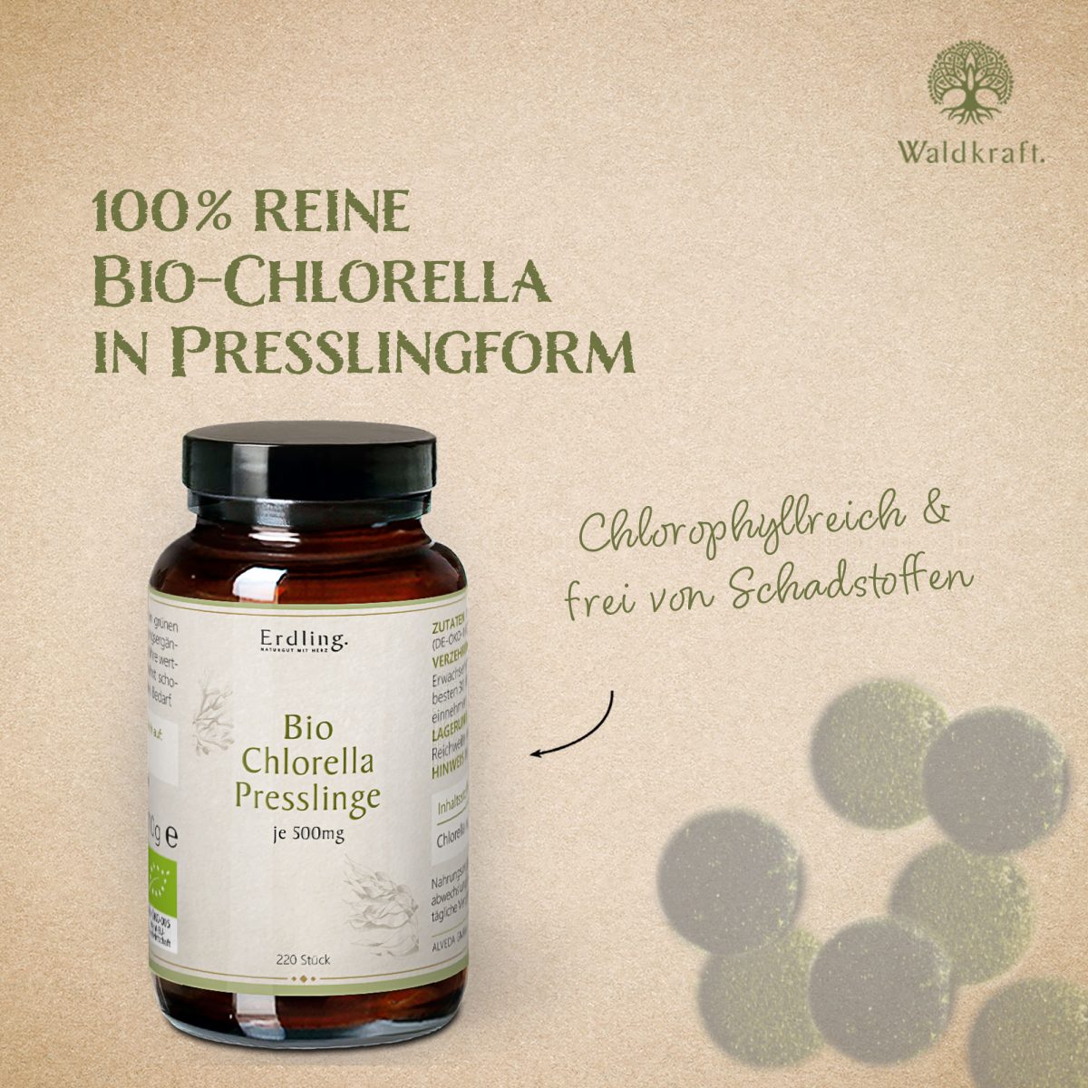 BIO Chlorella Presslinge - 220 Stück — Bild 3