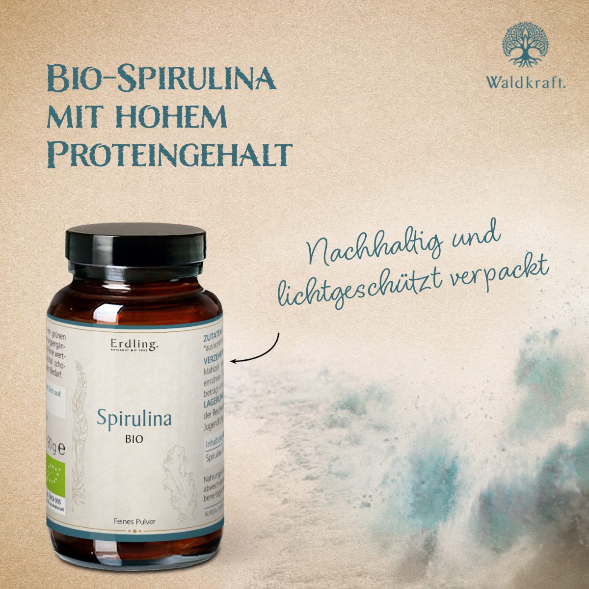 BIO Spirulina Pulver - 90g — Bild 3