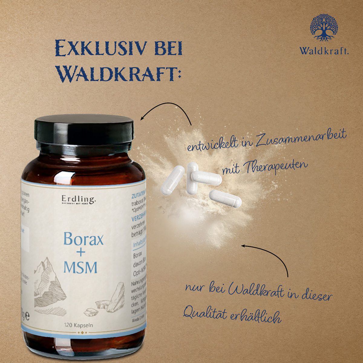 Borax Original - 99,9% Reinheit - OptiMSM® + Natriumtetraborat - 120 Kapseln — Bild 3