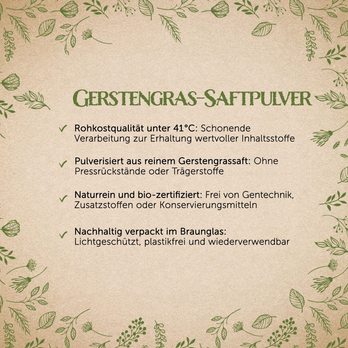 BIO Gerstengras Saftpulver - 90g — Bild 2