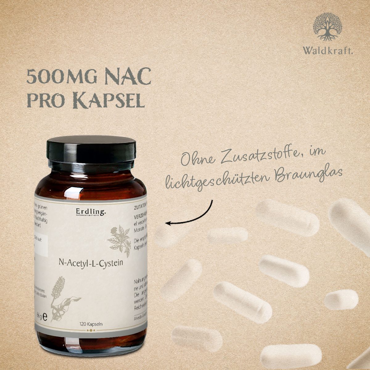 NAC - N-Acetyl-L-Cystein - 120 Kapseln — Bild 3