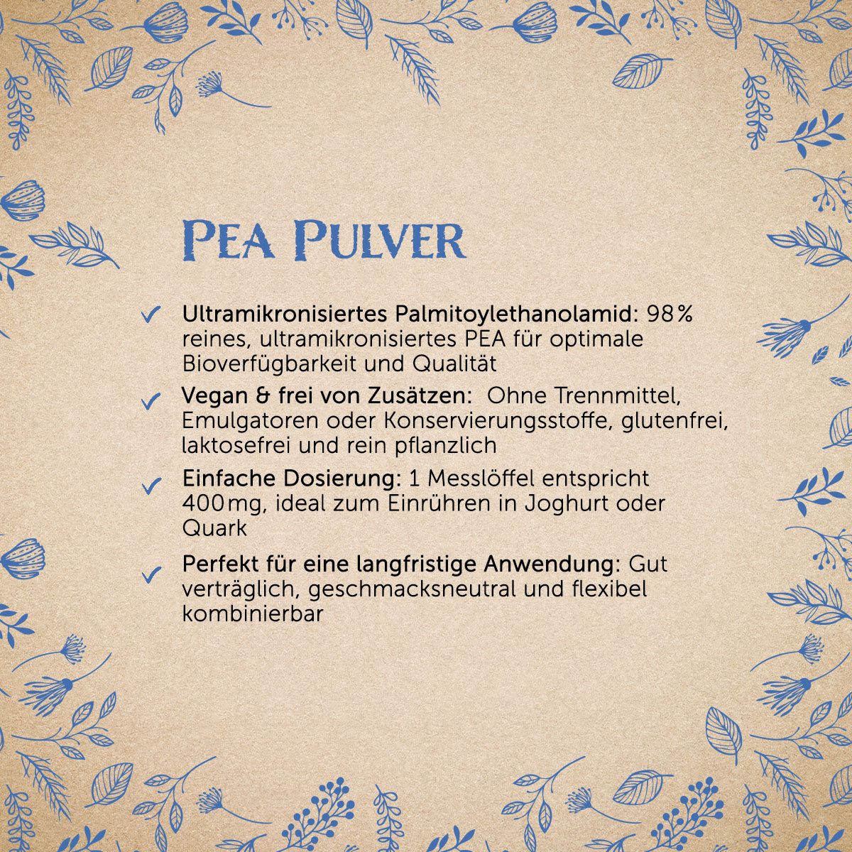 PEA - Palmitoylethanolamid Pulver - 36g — Bild 2