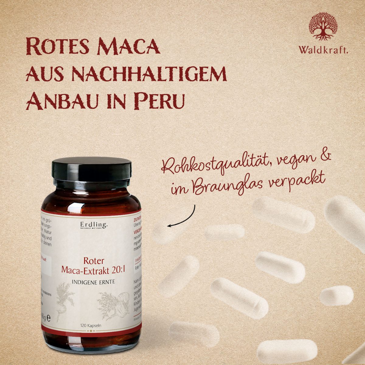 Schwarzes Maca-Extrakt 20:1 - 120 Kapseln — Bild 3