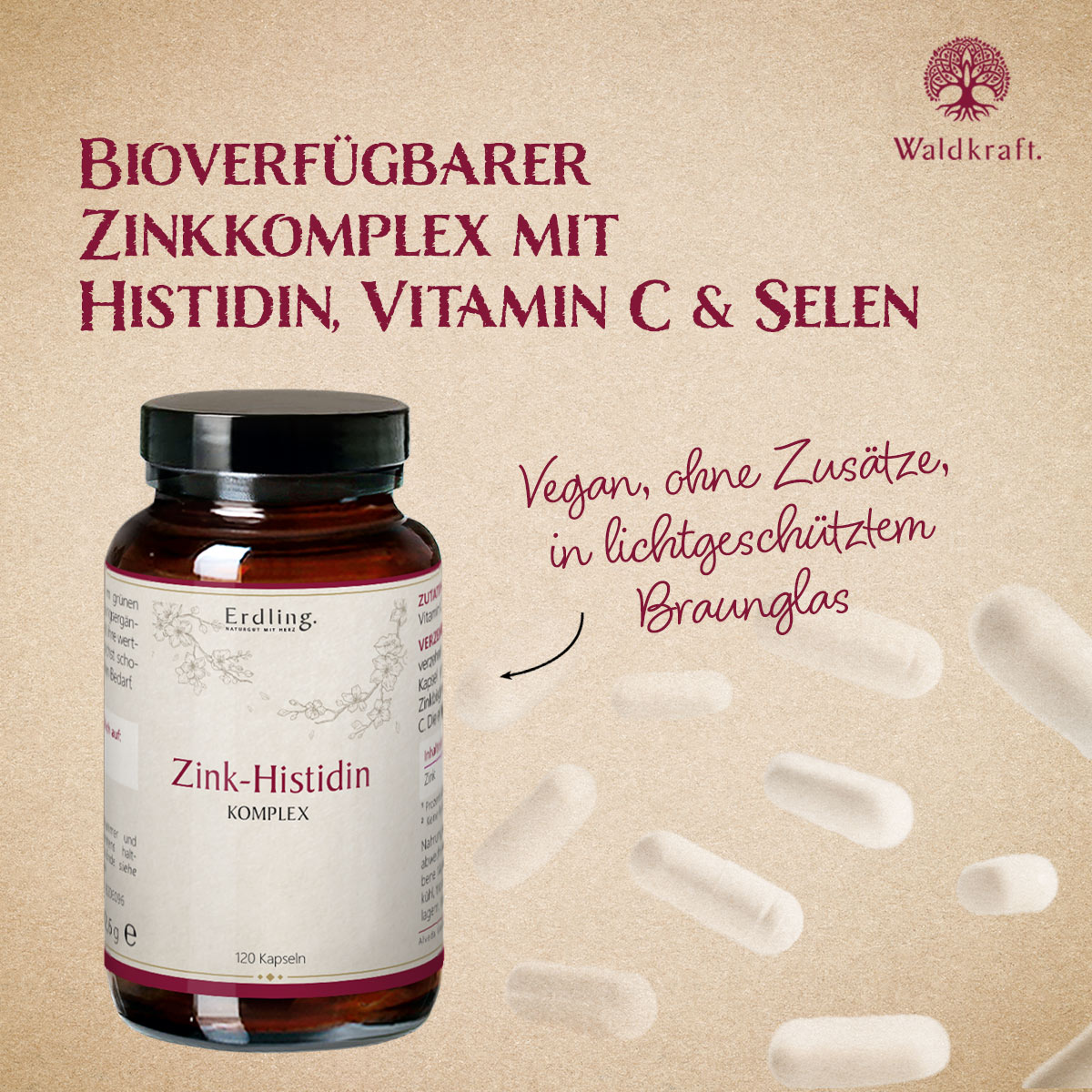 Zink-Histidin Komplex - 120 Kapseln — Bild 3
