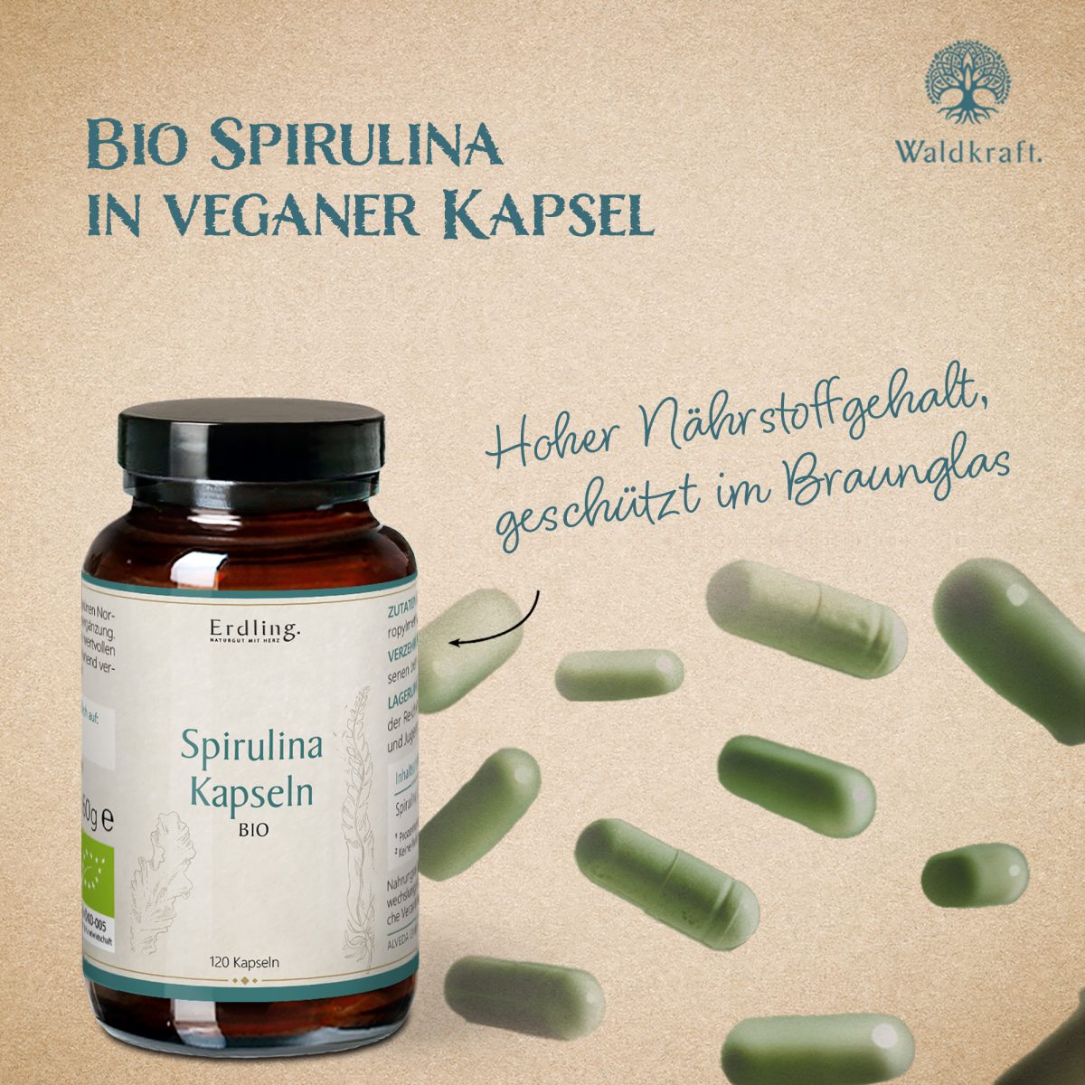 BIO Spirulina - 120 Kapseln — Bild 3
