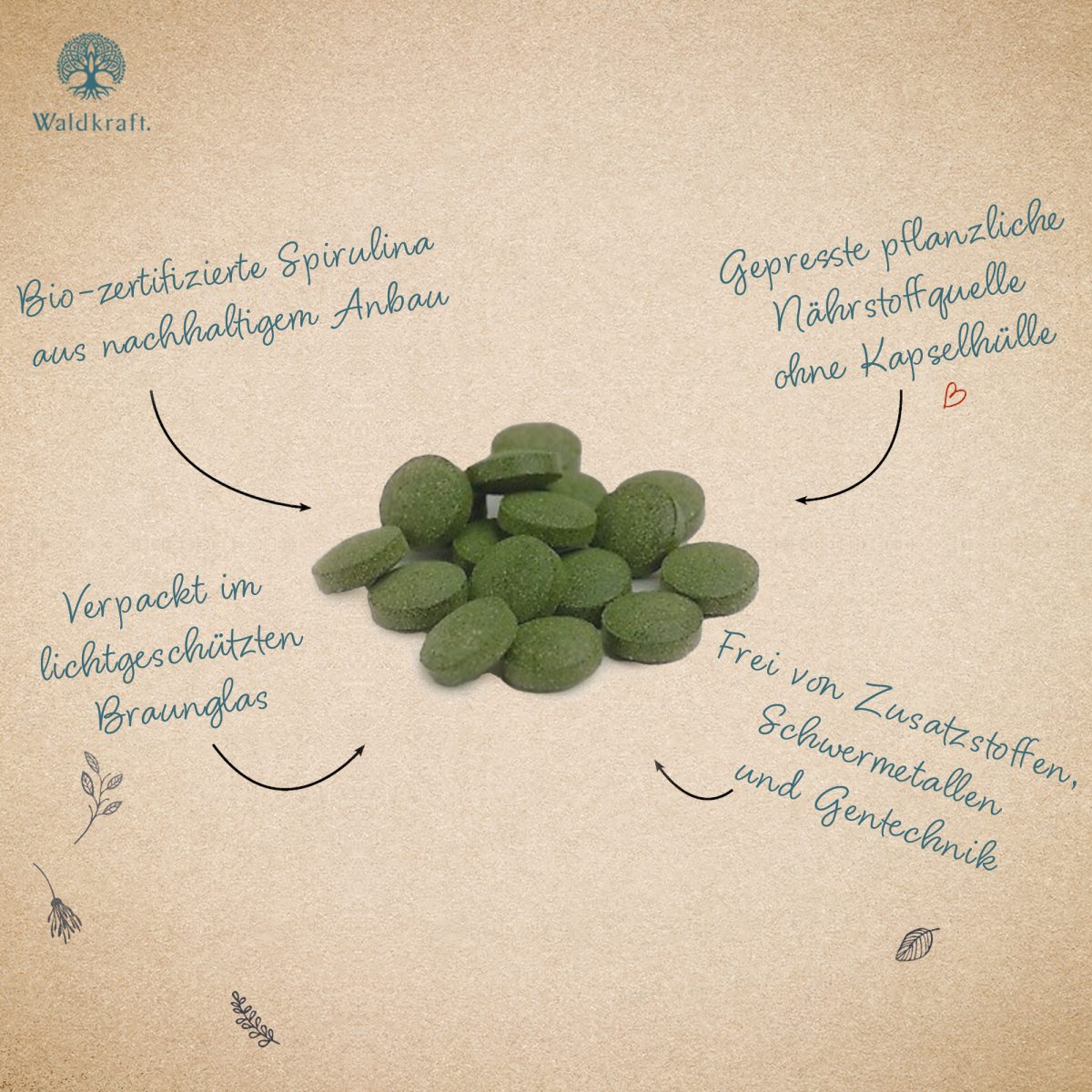 BIO Spirulina Presslinge - 220 Stück