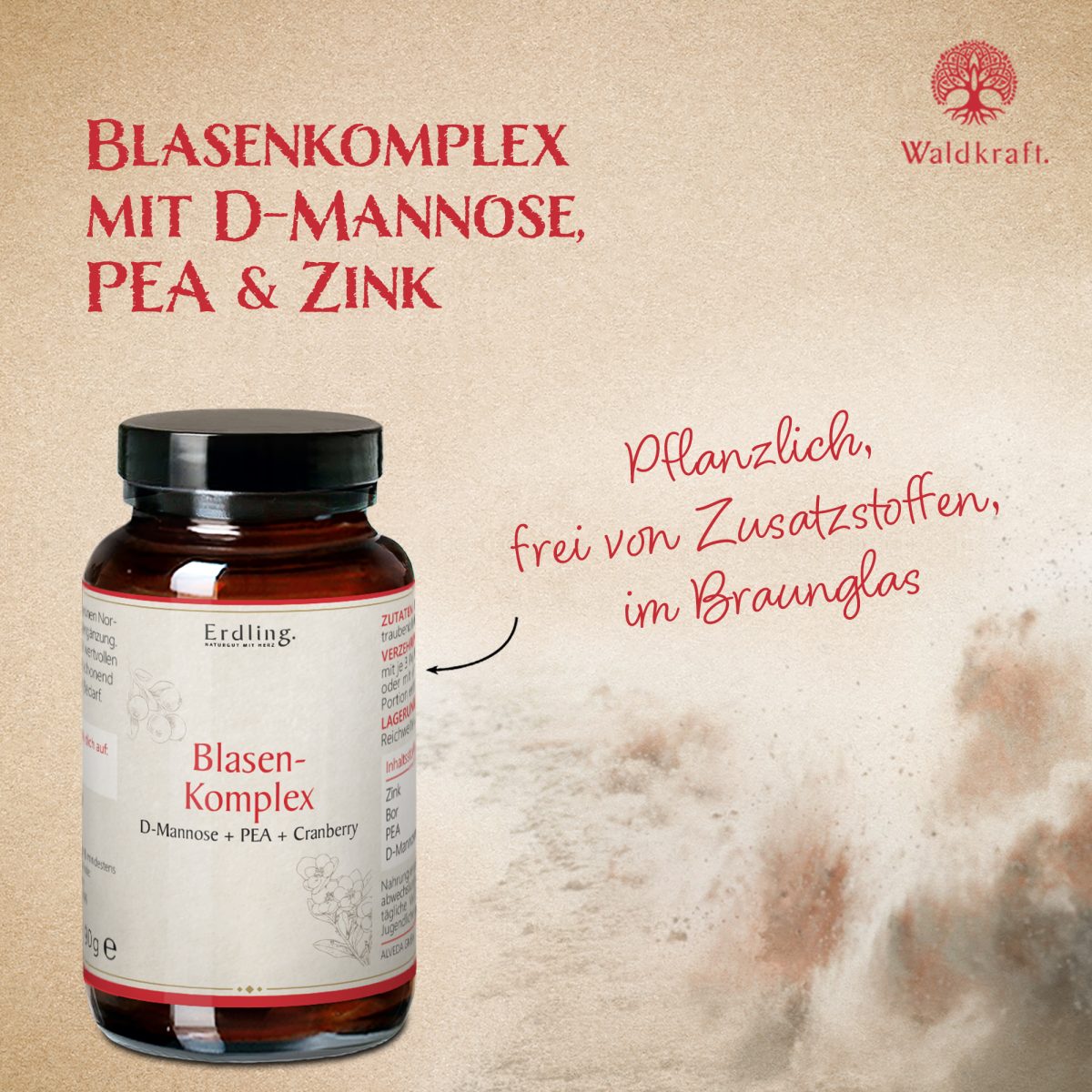 Blasenkomplex - mit D-Mannose - PEA - Cranberry - 90g — Bild 3