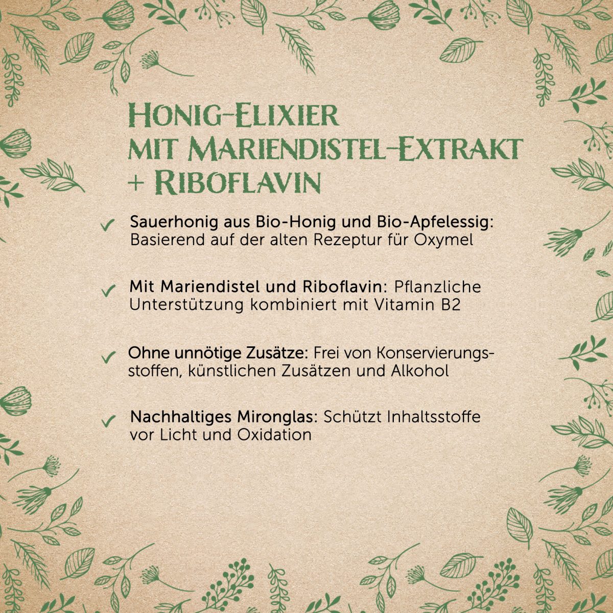 BIO Honig-Elixier mit Mariendistel-Extrakt + Riboflavin - 250ml — Bild 2