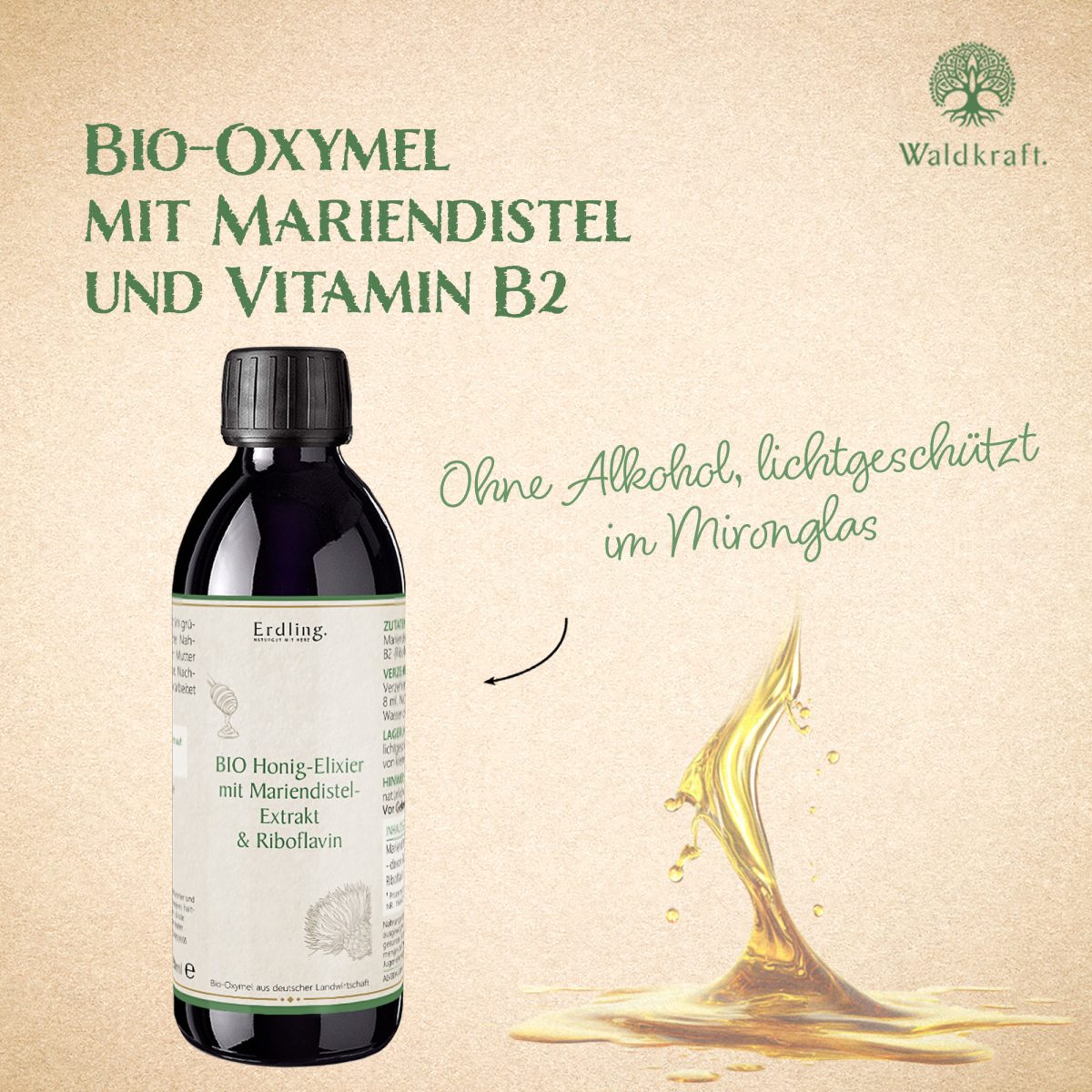BIO Honig-Elixier mit Mariendistel-Extrakt + Riboflavin - 250ml — Bild 3