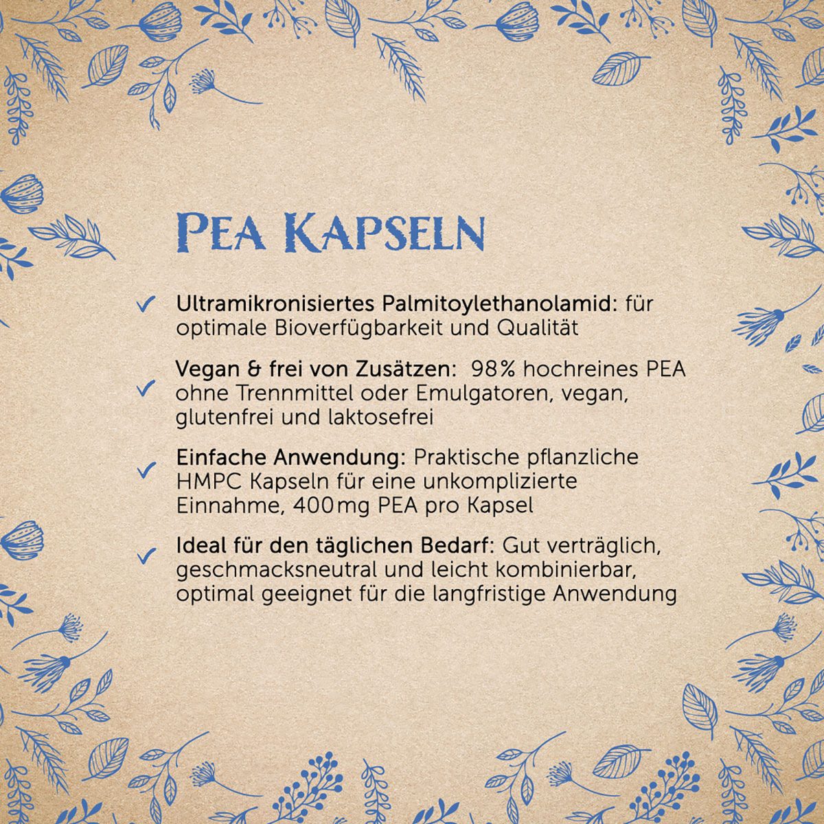 PEA - Palmitoylethanolamid - 120 Kapseln (400mg) — Bild 2