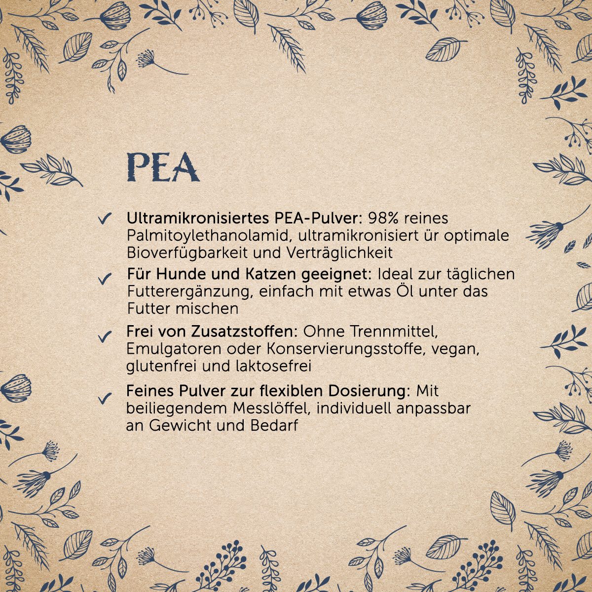 PEA - Palmitoylethanolamid Pulver für Hunde und Katzen - 36g — Bild 2