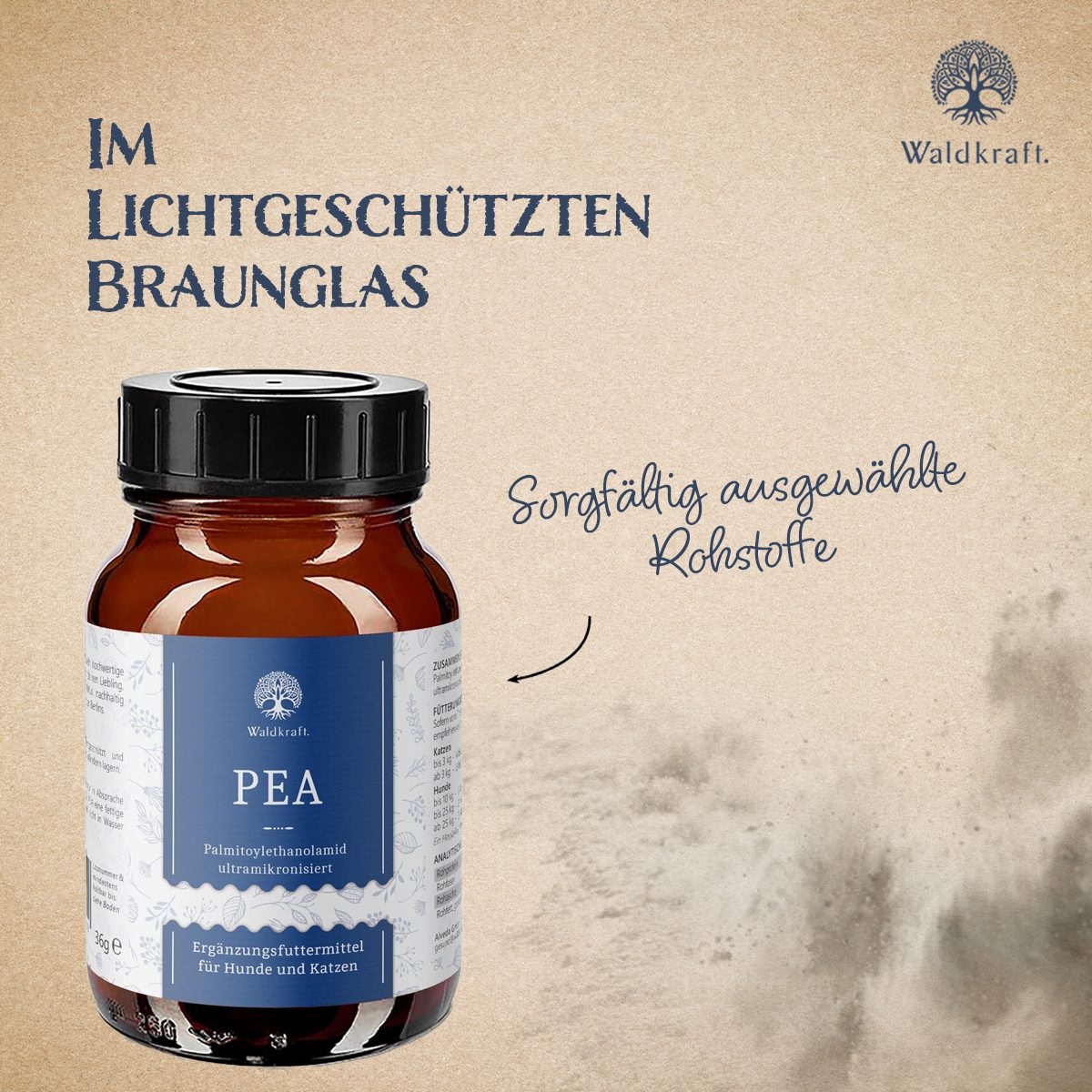 PEA - Palmitoylethanolamid Pulver für Hunde und Katzen - 36g — Bild 3
