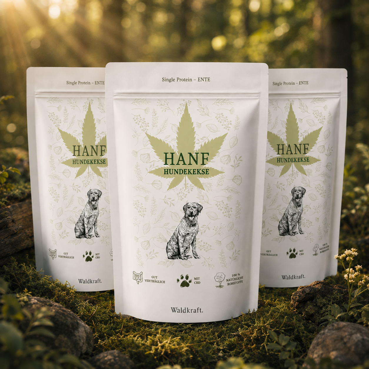 Set: 3er Pack - Hanf-Hundekekse - 3x 390g