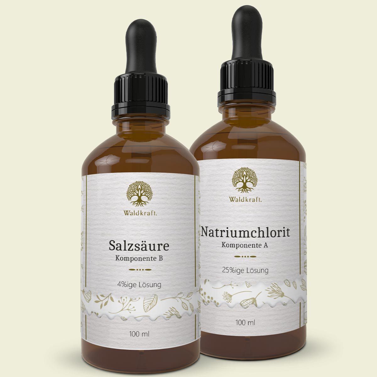 CDL-Set: Chlordioxid zur Selbstherstellung - Natriumchlorit + Salzsäure 2x 100ml — Bild 1